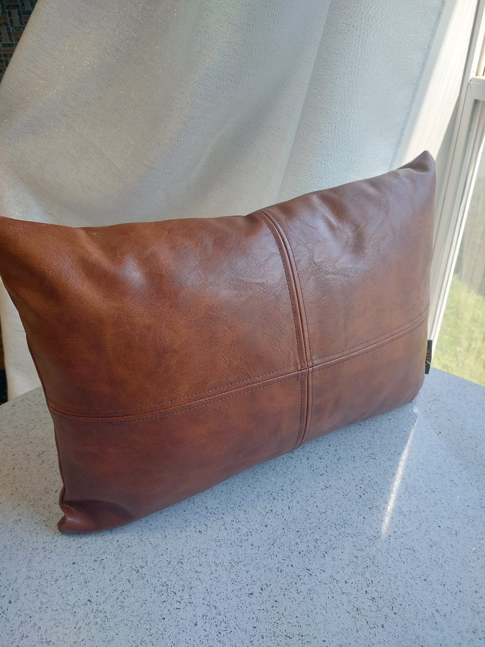 Frye Tan Brown Leather Pillow Cover